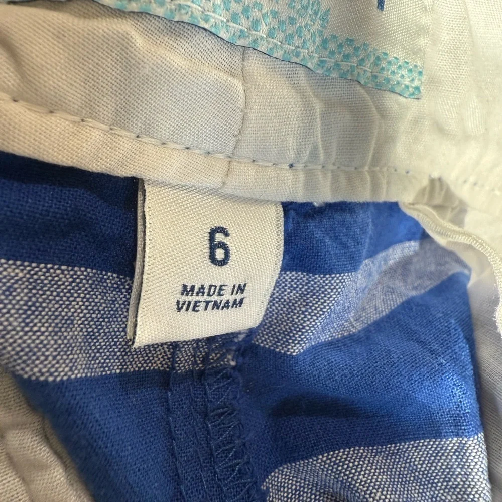 Old Navy Blue and White Striped High Waist Shorts